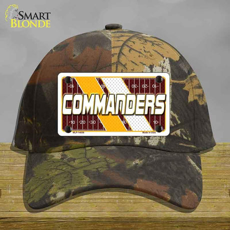 COMMANDERS Graphic Novelty License Plate Hat HAT-MLP-14656 Cotton Camoflauge