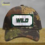 WILD Graphic Novelty License Plate Hat HAT-MLP-14670 Cotton Camoflauge