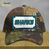 SHARKS Graphic Novelty License Plate Hat HAT-MLP-14679 Cotton Camoflauge