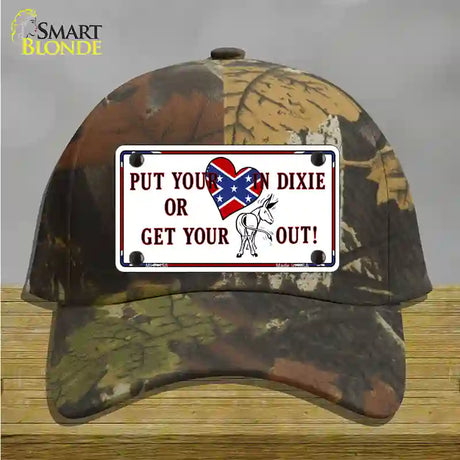 Heart In Dixie Novelty License Plate Hat Cotton / Camoflauge