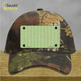 Lime Green White Chevron Novelty License Plate Hat Cotton / Camoflauge