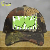 Lime Green White Zebra Lime Green Centered Hearts Novelty License Plate Hat Cotton / Camoflauge