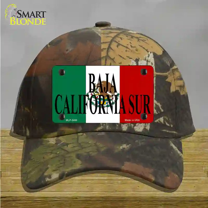 Baja California Sur Mexico Flag Novelty License Plate Hat Cotton / Camoflauge