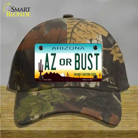 Arizona Az Or Bust Novelty License Plate Hat Cotton / Camoflauge