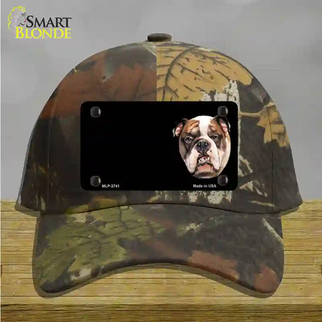Bull Dog Offset Novelty License Plate Hat Cotton / Camoflauge