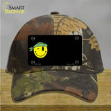 Winking Peace Smiley Offset Novelty License Plate Hat Cotton / Camoflauge
