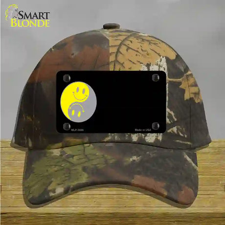 Yin Yang Smiley Offset Novelty License Plate Hat Cotton / Camoflauge
