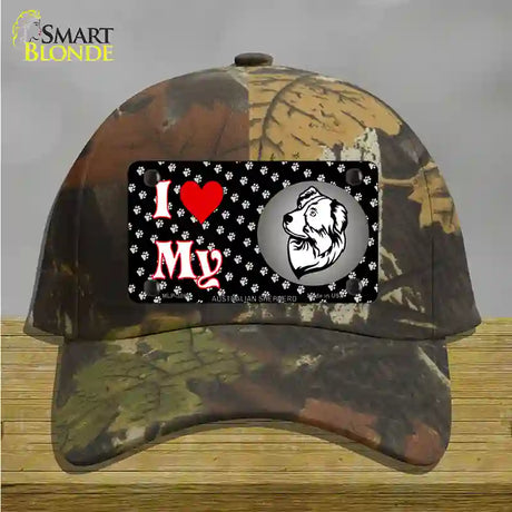 I Love My Australian Shepherd Novelty License Plate Hat Cotton / Camoflauge