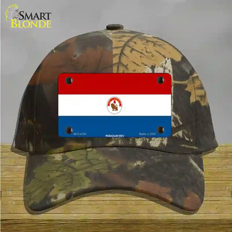 Paraguay-REV Flag Novelty License Plate Hat Cotton / Camoflauge
