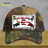 He With The Most Toys Wins Novelty License Plate Hat Cotton / Camoflauge