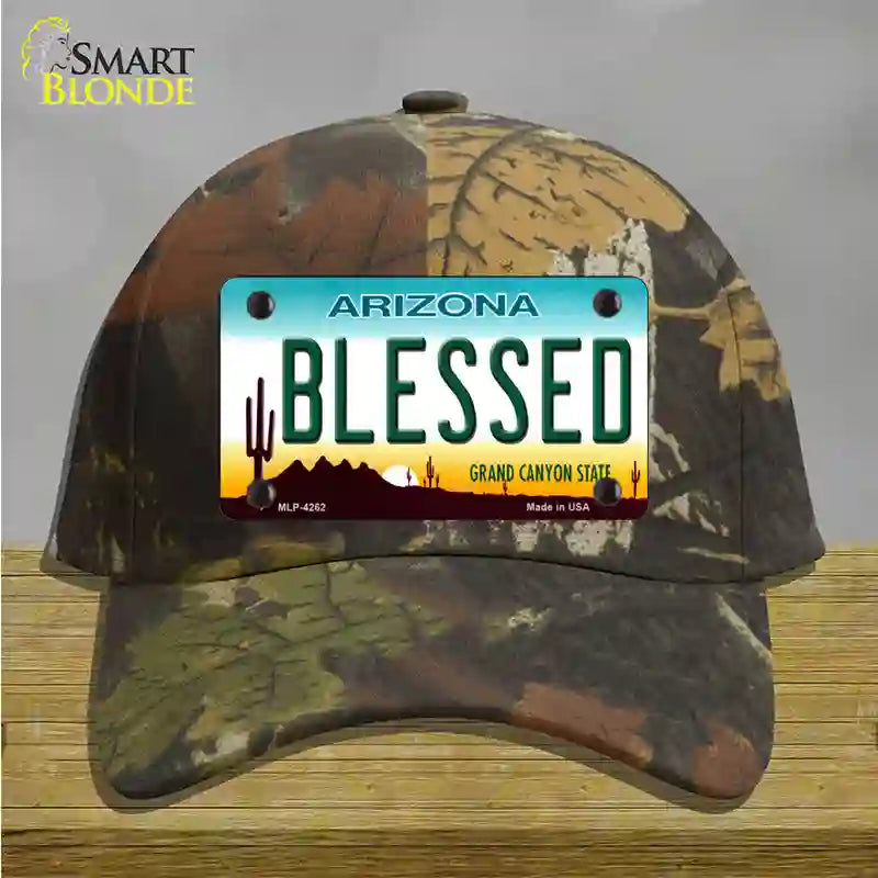Blessed Arizona Novelty License Plate Hat Cotton / Camoflauge