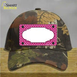 Pink White Quatrefoil Center Scallop Novelty License Plate Hat Cotton / Camoflauge