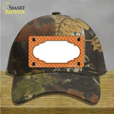 Orange White Quatrefoil Center Scallop Novelty License Plate Hat Cotton / Camoflauge