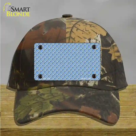 Light Blue White Quatrefoil Novelty License Plate Hat Cotton / Camoflauge