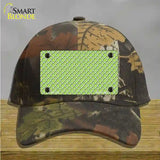 Lime Green White Quatrefoil Novelty License Plate Hat Cotton / Camoflauge