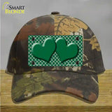 Green White Quatrefoil Green Center Hearts Novelty License Plate Hat Cotton / Camoflauge