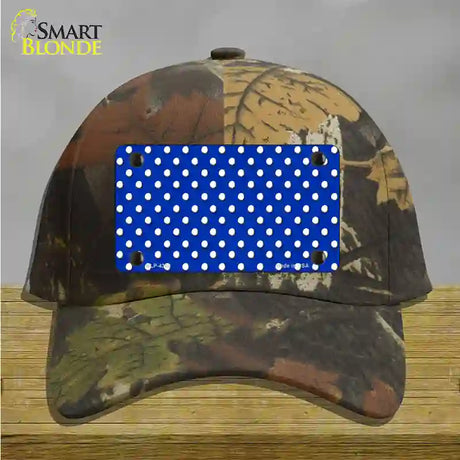 Blue Polka Dot Novelty License Plate Hat Cotton / Camoflauge
