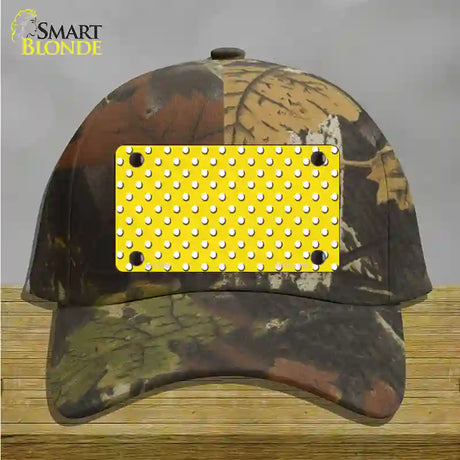 Yellow Polka Dot Novelty License Plate Hat Cotton / Camoflauge
