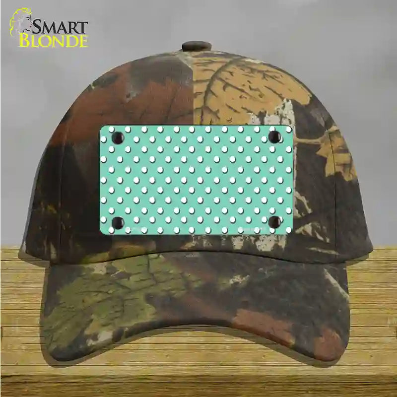 Mint Polka Dot Novelty License Plate Hat Cotton / Camoflauge
