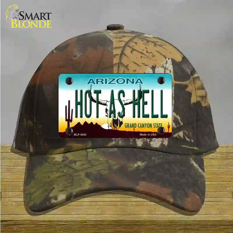Hot As Hell Arizona Novelty License Plate Hat Cotton / Camoflauge