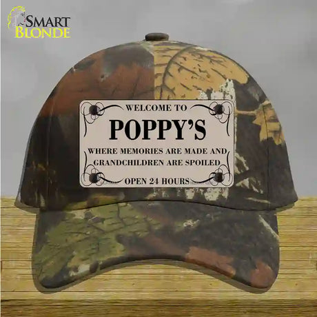 Welcome To Poppys Novelty License Plate Hat Cotton / Camoflauge