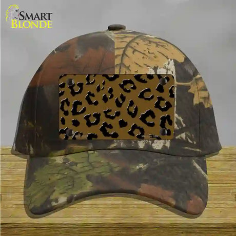 Brown Black Cheetah Novelty License Plate Hat Cotton / Camoflauge