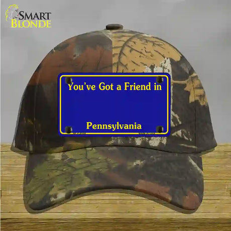 Pennsylvania Blue State Blank Novelty License Plate Hat Cotton / Camoflauge