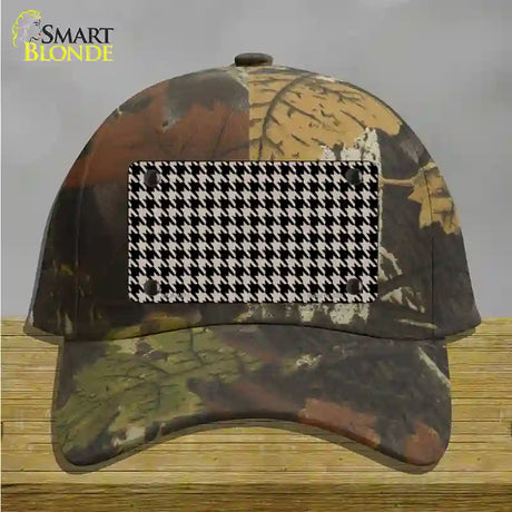 Tan Black Houndstooth Novelty License Plate Hat Cotton / Camoflauge