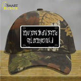 Flip Me Over Metal Novelty License Plate Hat Cotton / Camoflauge