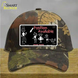 Position Available Novelty License Plate Hat Cotton / Camoflauge
