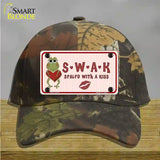 S.W.A.K. Valentine Frog Novelty License Plate Hat Cotton / Camoflauge