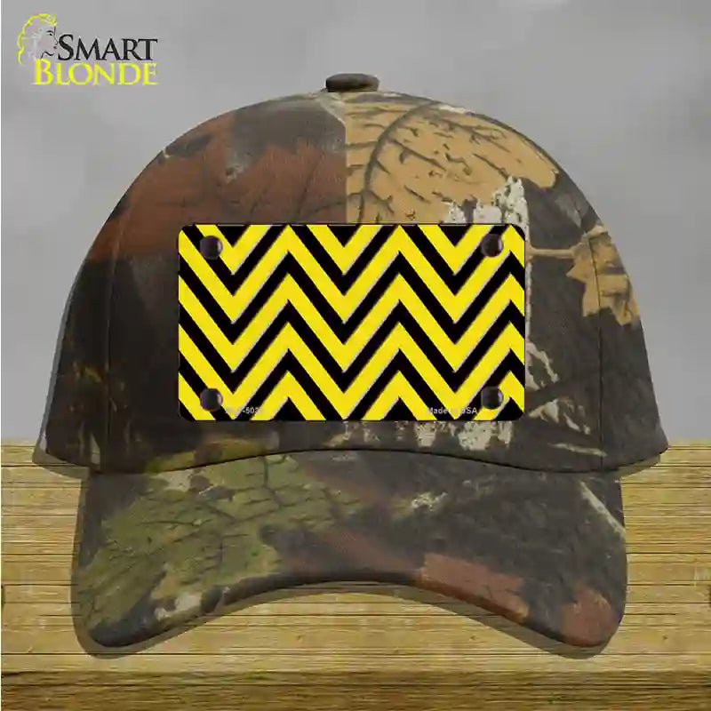 Yellow Black Chevron Novelty License Plate Hat Cotton / Camoflauge