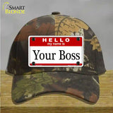 Your Boss Novelty License Plate Hat Cotton / Camoflauge