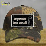 Head Out of Your Ass Novelty License Plate Hat Cotton / Camoflauge