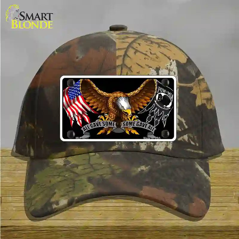 POW MIA All Gave Some Some Gave All Novelty License Plate Hat Cotton / Camoflauge