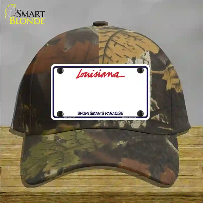 Louisiana Sportsman Blank Plate Novelty License Plate Hat Cotton / Camoflauge
