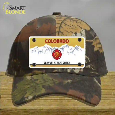 Denver Fire Fighter Novelty License Plate Hat Cotton / Camoflauge