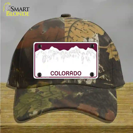 Colorado State Blank Novelty License Plate Hat Cotton / Camoflauge