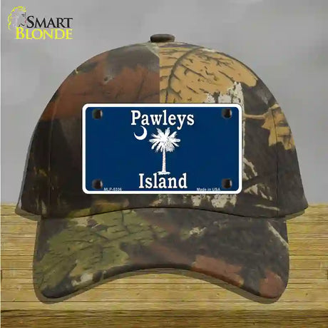 Pawleys Island Blue Novelty License Plate Hat Cotton / Camoflauge