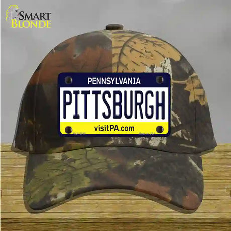 Pittsburgh Pennsylvania State Novelty License Plate Hat Cotton / Camoflauge