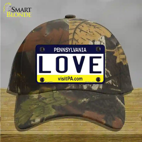 Love Pennsylvania State Novelty License Plate Hat Cotton / Camoflauge