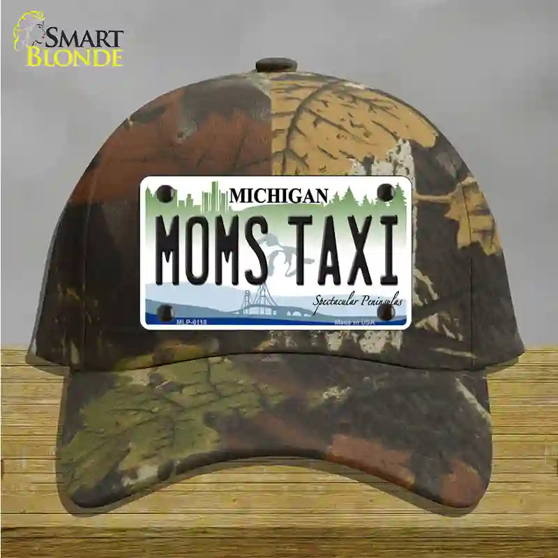 Moms Taxi Michigan Novelty License Plate Hat Cotton / Camoflauge