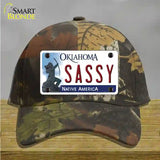 Sassy Oklahoma Novelty License Plate Hat Cotton / Camoflauge