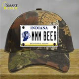 MMM Beer Indiana Novelty License Plate Hat Cotton / Camoflauge