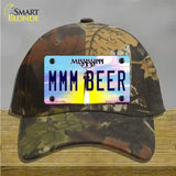 MMM Beer Mississippi Novelty License Plate Hat Cotton / Camoflauge