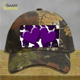 Purple White Hearts Giraffe Oil Rubbed Novelty License Plate Hat Cotton / Camoflauge