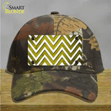 Yellow White Chevron Oil Rubbed Novelty License Plate Hat Cotton / Camoflauge