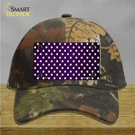 Purple White Small Dots Oil Rubbed Novelty License Plate Hat Cotton / Camoflauge