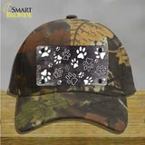 Black White Paw Oil Rubbed Novelty License Plate Hat Cotton / Camoflauge