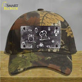 Black White Owl Oil Rubbed Novelty License Plate Hat Cotton / Camoflauge
